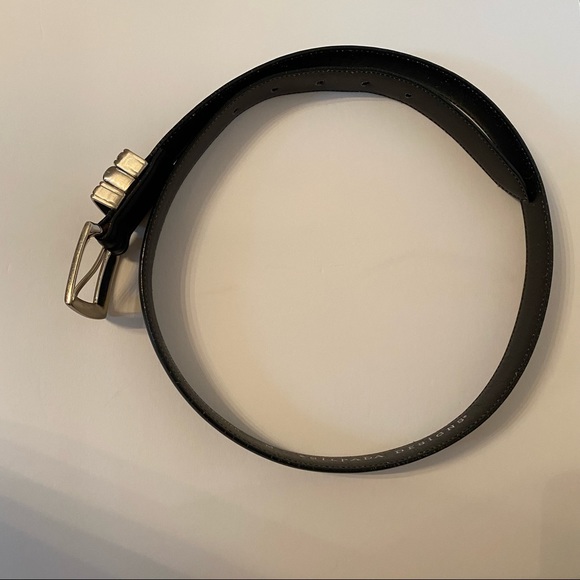 SILPADA BELT BLACK ITALIAN LEATHER 1” Wide SILVER TONE BUCKLE SIZE M WOMENS main image 6